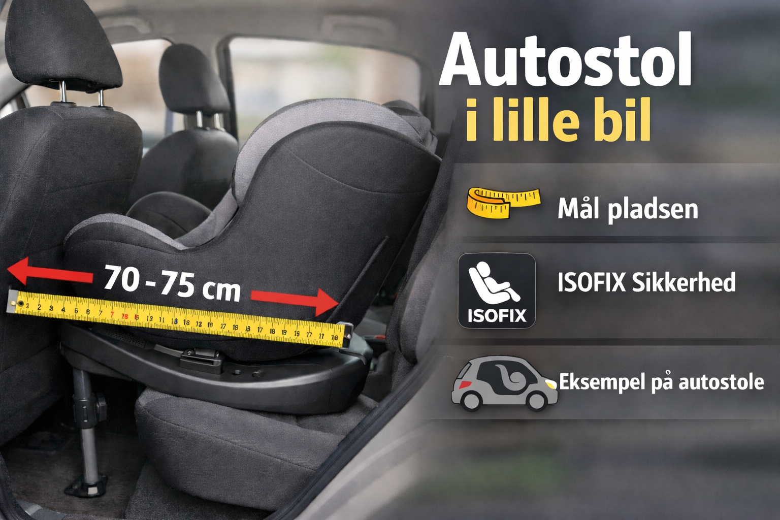 Autostol i lille bil