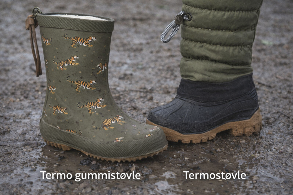 Forskel på termo gummistøvle og termostøvle til børn
