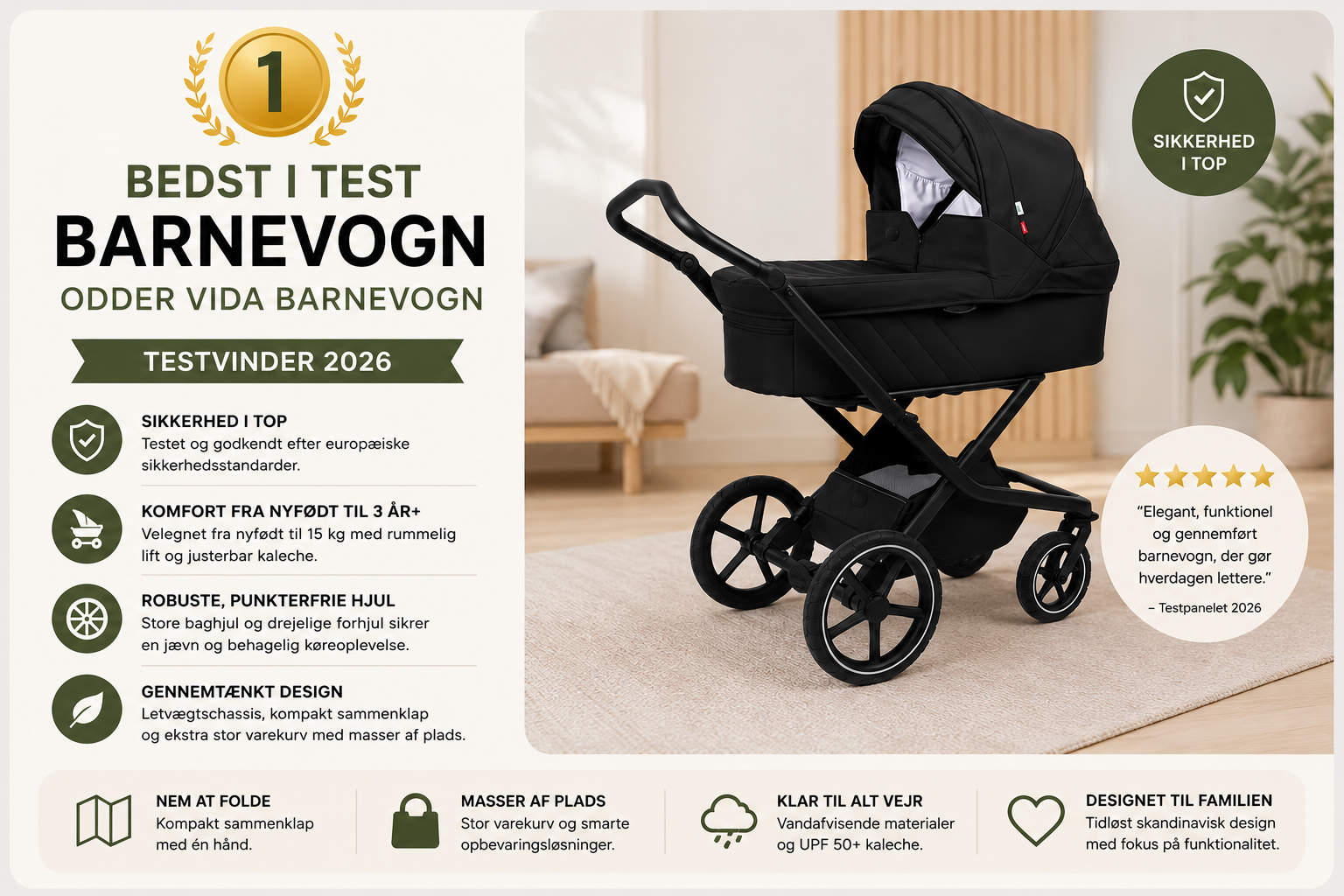 Barnevogn bedst i test - og den bedste barnevogn