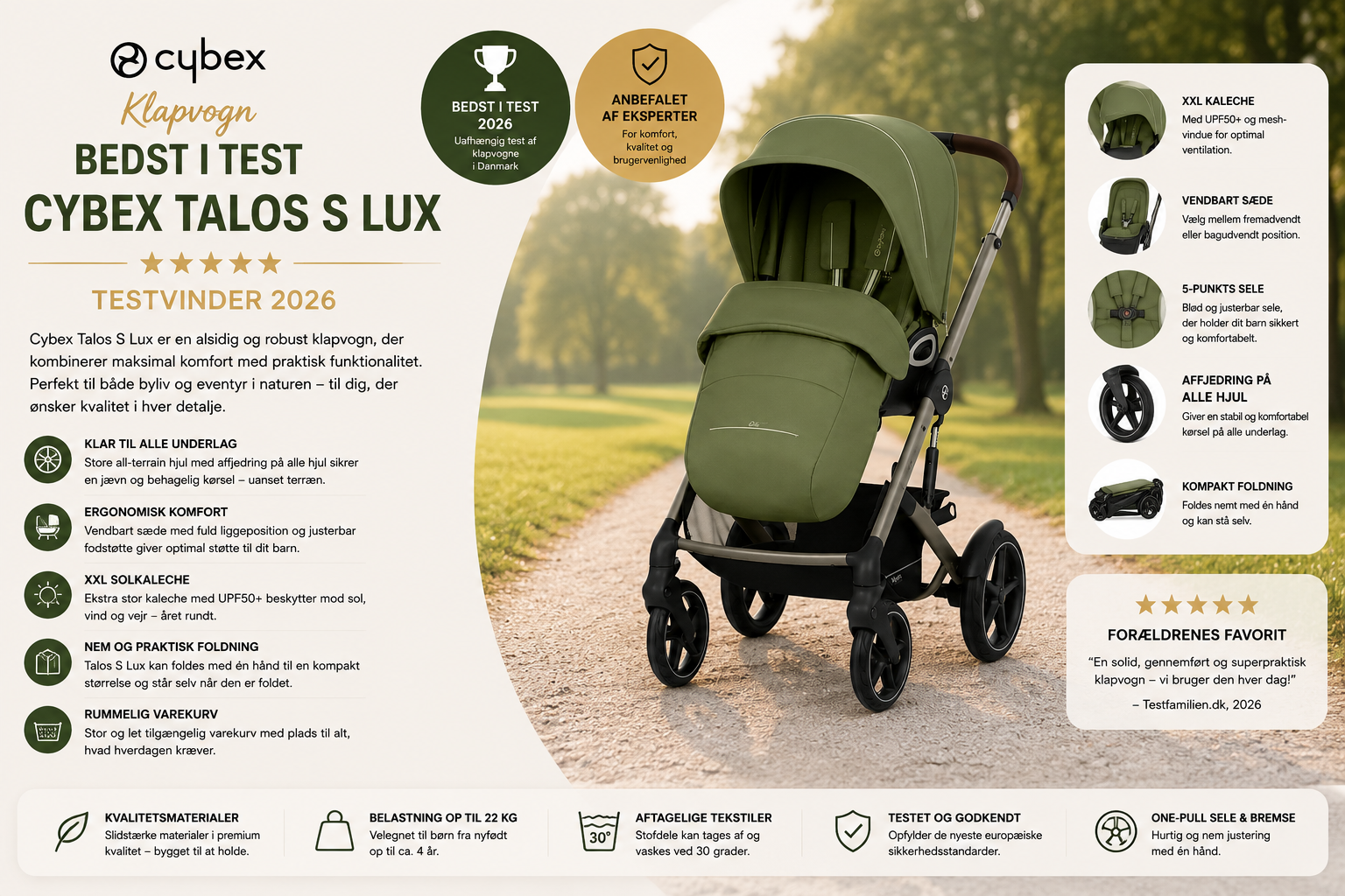 Cybex Talos S Lux Klapvogn - Klapvogn bedst i test