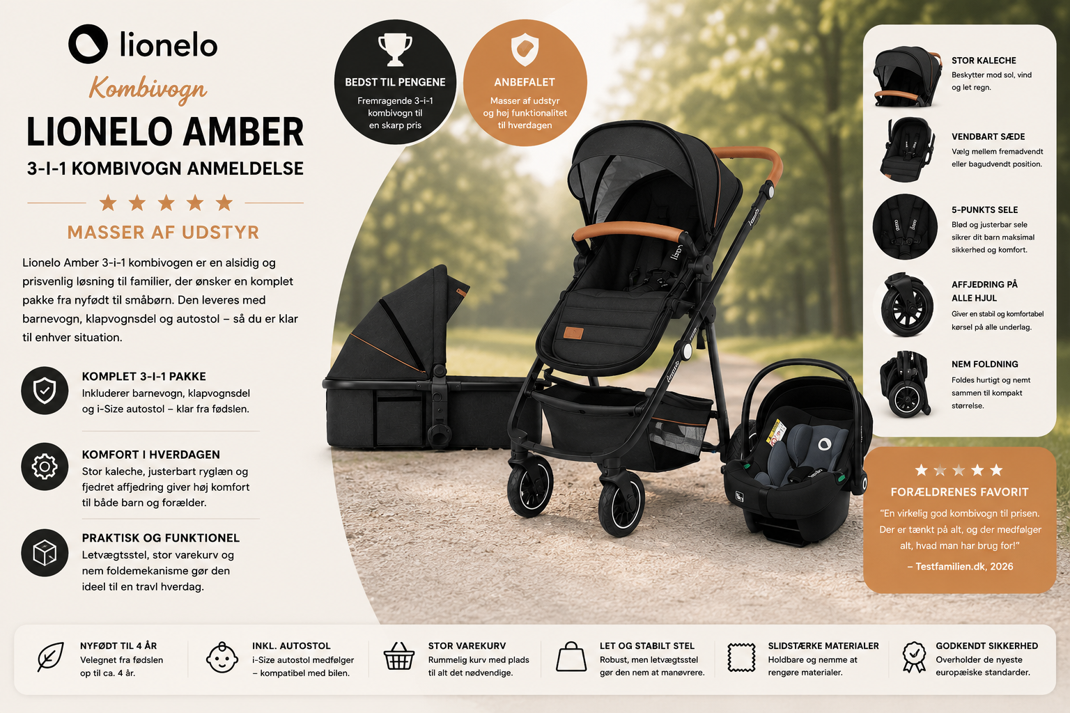Lionelo Amber 3-i-1 kombivogn anmeldelse