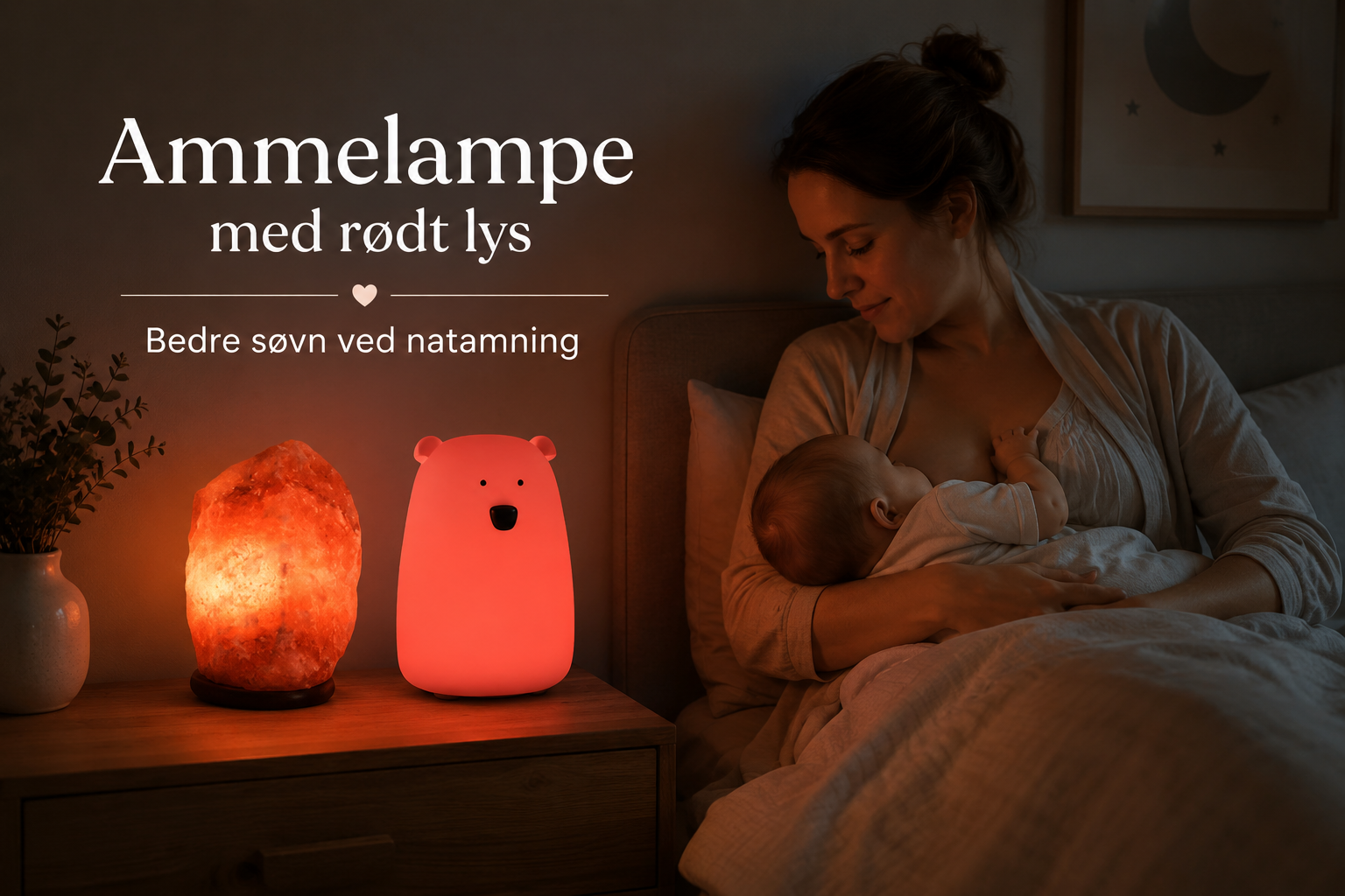 Ammelampe med rødt lys