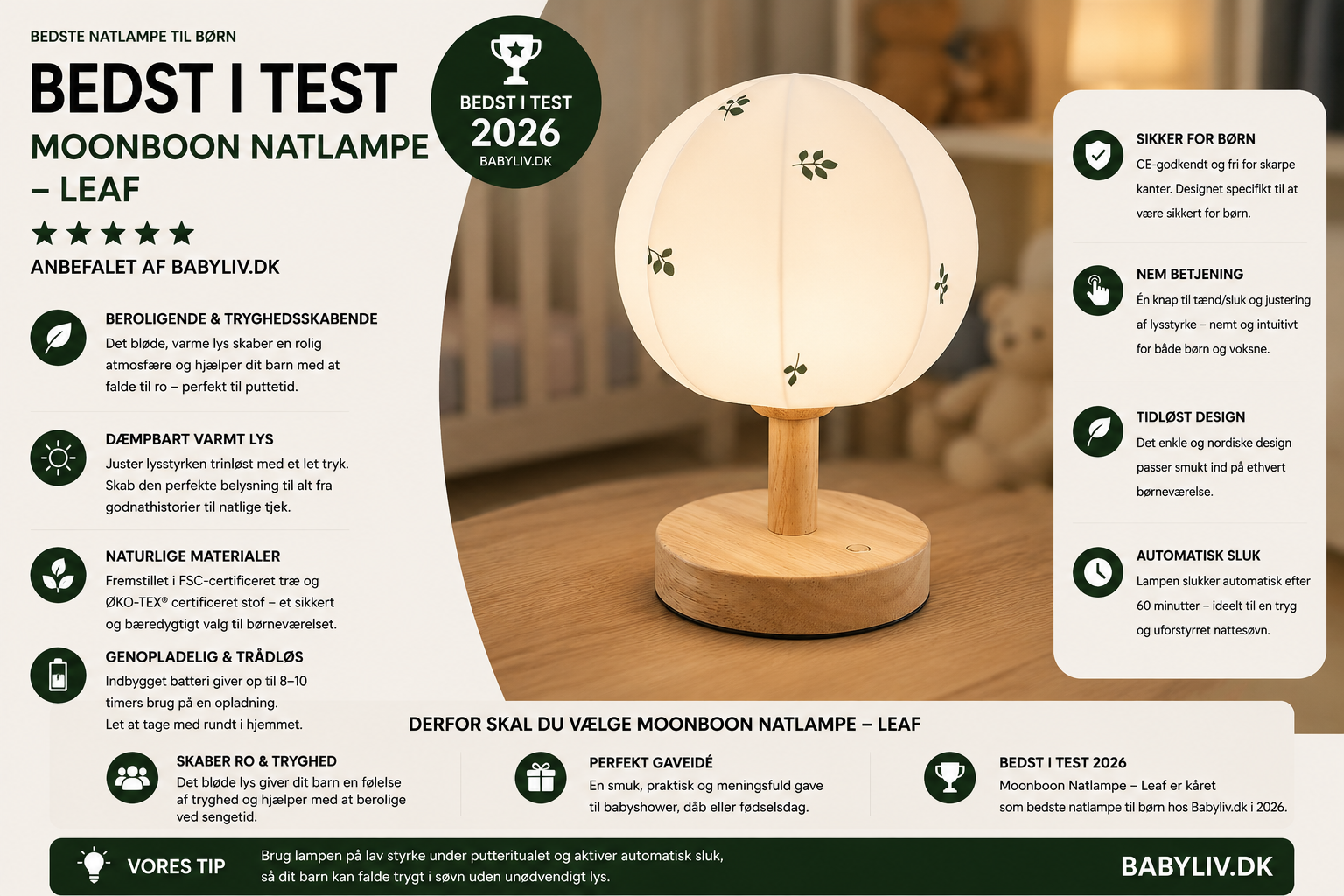 Bedste natlampe til børn