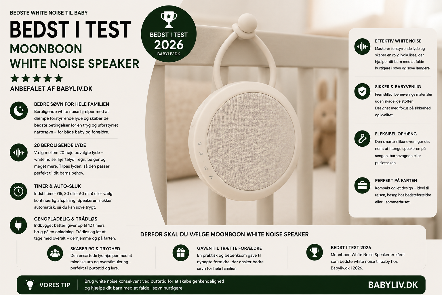 Bedste white noise til baby